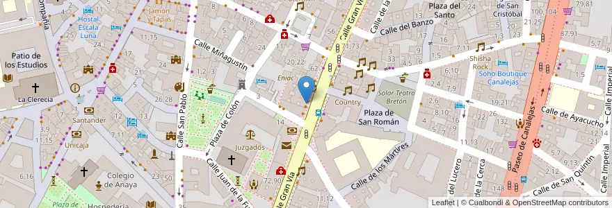 Mapa de ubicacion de Irish Pub Cavern en 스페인, Castilla Y León, Salamanca, Campo De Salamanca, Salamanca.