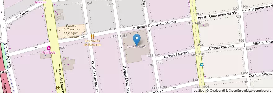 Mapa de ubicacion de Iron Mountain, Barracas en アルゼンチン, Ciudad Autónoma De Buenos Aires, Comuna 4, ブエノスアイレス.