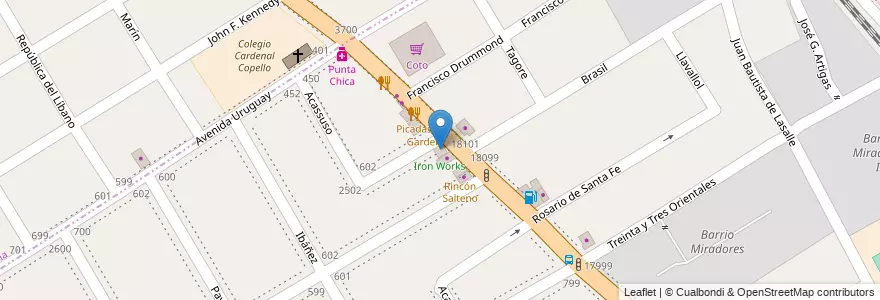 Mapa de ubicacion de Iron Works en Argentinië, Buenos Aires, Partido De San Isidro, Beccar.