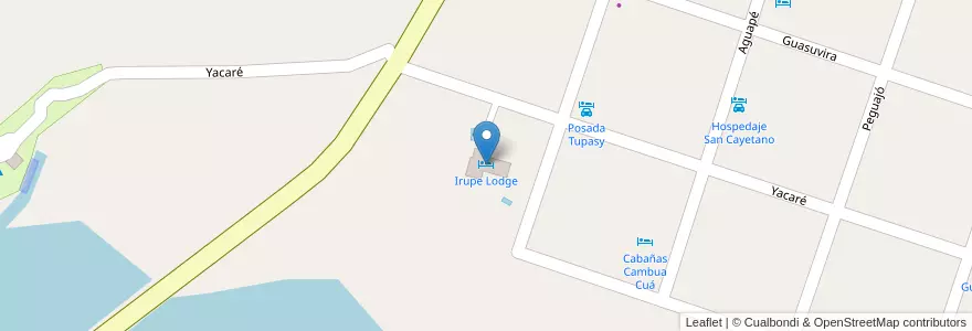 Mapa de ubicacion de Irupe Lodge en الأرجنتين, Corrientes, Departamento San Martín, Municipio De Colonia Carlos Pellegrini.