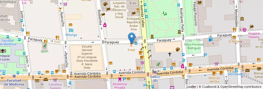 Mapa de ubicacion de Iruya, Recoleta en Argentinien, Ciudad Autónoma De Buenos Aires, Comuna 2, Buenos Aires.