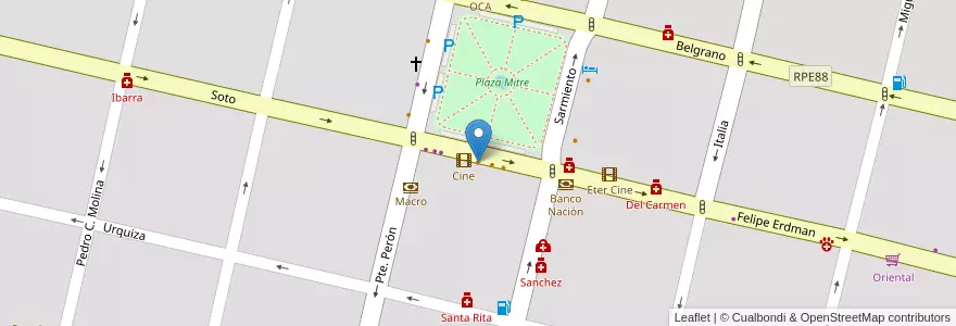 Mapa de ubicacion de Isaac en Argentina, Córdoba, Departamento San Javier, Pedanía Dolores, Municipio De Villa Dolores, Villa Dolores.