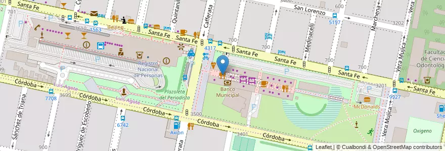 Mapa de ubicacion de Isabel Cocina en 阿根廷, Santa Fe, Departamento Rosario, Municipio De Rosario, 罗萨里奥.