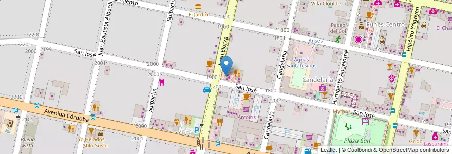 Mapa de ubicacion de Isabella en 아르헨티나, Santa Fe, Departamento Rosario, Municipio De Funes, Funes.