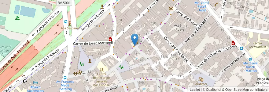 Mapa de ubicacion de Isalba Café en Испания, Каталония, Барселона, Барселонес, Santa Coloma De Gramenet.