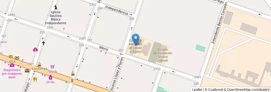 Mapa de ubicacion de ISFD 110 Mercedes de Lasala y Riglos en Argentina, Buenos Aires, Partido De Moreno, Moreno.