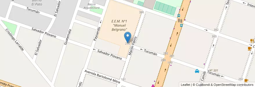 Mapa de ubicacion de I.S.F.T. 179 Carlos Pellegrini en Arjantin, Buenos Aires, Partido De Moreno, Moreno.