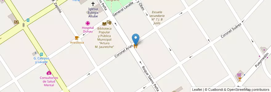 Mapa de ubicacion de Isidora Pizza Libre en Argentina, Provincia Di Buenos Aires, Partido De José C. Paz.