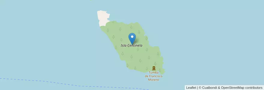 Mapa de ubicacion de Isla Centinela en Argentina, Chile, Wilayah Neuquén, Departamento Los Lagos.