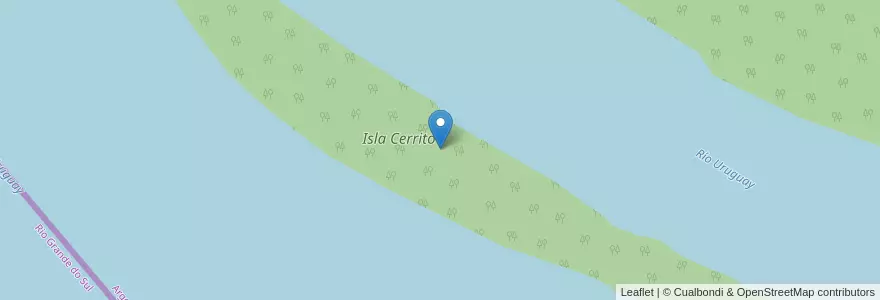 Mapa de ubicacion de Isla Cerrito en ブラジル, ミシオネス州, 南部地域, リオグランデ・ド・スル, Região Geográfica Intermediária De Ijui, Municipio De Concepción De La Sierra, Região Geográfica Imediata De São Luiz Gonzaga.