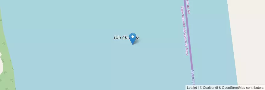 Mapa de ubicacion de Isla Chafariz en Arjantin, Misiones, Departamento Veinticinco De Mayo, Municipio De Colonia Aurora.