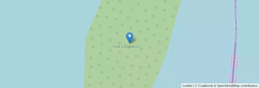 Mapa de ubicacion de Isla Chaparro en 아르헨티나, Corrientes, Departamento San Martín, Municipio De La Cruz.