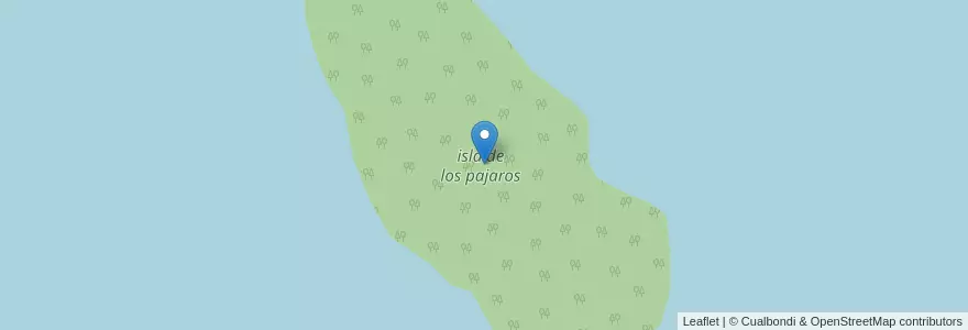 Mapa de ubicacion de isla de los pajaros en Argentinië, San Luis, Chacabuco.
