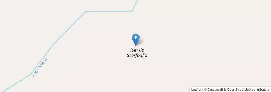Mapa de ubicacion de Isla de Scerfoglio en 阿根廷, 布宜诺斯艾利斯省, Partido De Tapalqué.