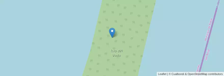 Mapa de ubicacion de Isla del Vado en アルゼンチン, コリエンテス州, Departamento General Alvear, Municipio De Alvear.
