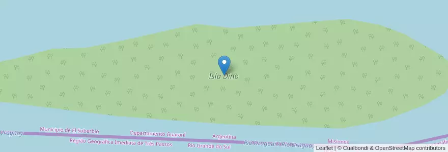 Mapa de ubicacion de Isla Dino en البَرَازِيل, المنطقة الجنوبية, ريو غراندي دو سول, Região Geográfica Intermediária De Ijui, Região Geográfica Imediata De Três Passos.