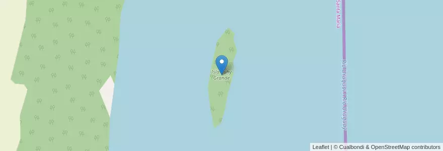 Mapa de ubicacion de Isla Ijuhy Grande en Argentinien, Misiones, Departamento Concepción, Municipio De Santa María.