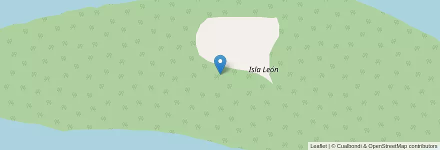 Mapa de ubicacion de Isla León en アルゼンチン, コリエンテス州, Departamento San Miguel, Municipio De Loreto.