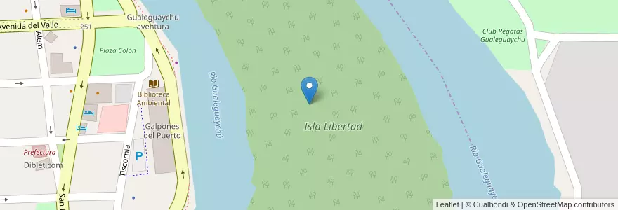 Mapa de ubicacion de Isla Libertad en Argentina, Wilayah Entre Ríos, Departamento Gualeguaychú, Distrito Costa Uruguay Norte, Gualeguaychú.