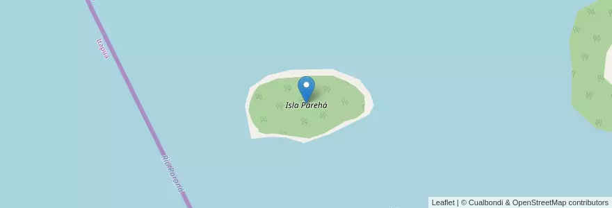 Mapa de ubicacion de Isla Parehá en 阿根廷, Misiones, Departamento Eldorado, Municipio De Colonia Victoria.