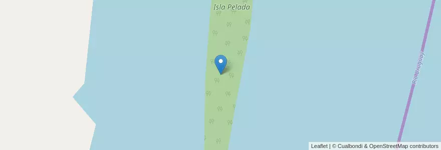 Mapa de ubicacion de Isla Pelada en アルゼンチン, エントレ・リオス州, Departamento Concordia, Distrito Yeruá.