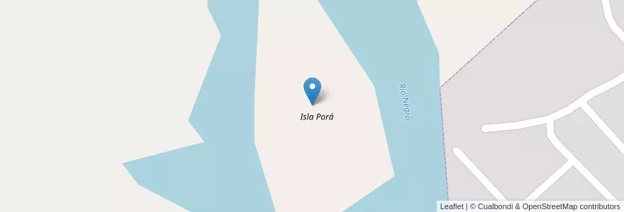 Mapa de ubicacion de Isla Porá en 阿根廷, 内格罗河省, Departamento Avellaneda.