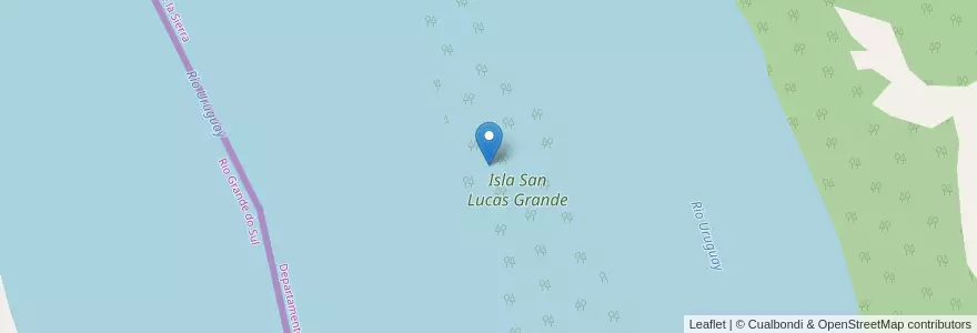 Mapa de ubicacion de Isla San Lucas Grande en 阿根廷, Misiones, Departamento Concepción, Municipio De Concepción De La Sierra.