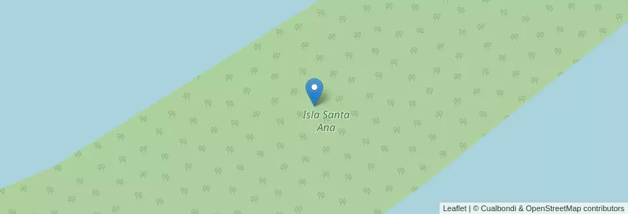 Mapa de ubicacion de Isla Santa Ana en Arjantin, Corrientes, Departamento Santo Tomé, Municipio De Santo Tomé.