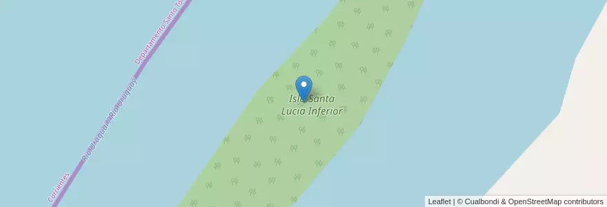 Mapa de ubicacion de Isla Santa Lucía Inferior en Argentina, Corrientes, Departamento Santo Tomé, Municipio De Santo Tomé.