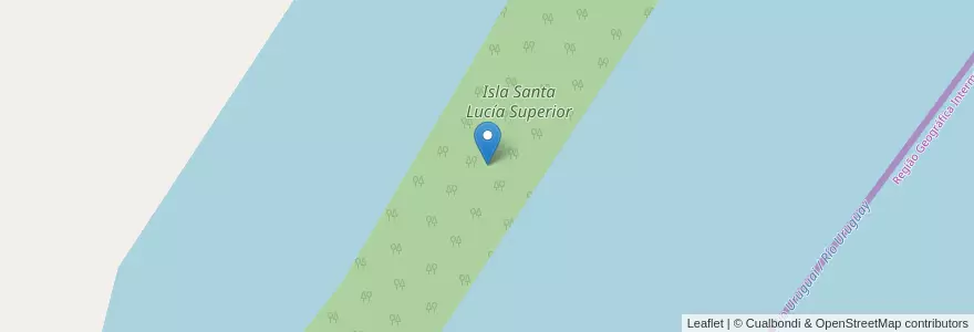 Mapa de ubicacion de Isla Santa Lucía Superior en Argentina, Corrientes, Departamento Santo Tomé, Municipio De Santo Tomé.