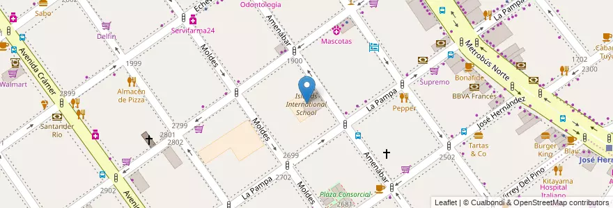 Mapa de ubicacion de Islands International School, Belgrano en 阿根廷, Ciudad Autónoma De Buenos Aires, 布宜诺斯艾利斯, Comuna 13.