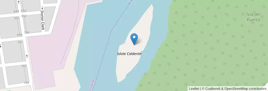 Mapa de ubicacion de Islote Calderón en آرژانتین, استان انتره ریوس, Departamento Uruguay, Distrito Molino, Concepción Del Uruguay.