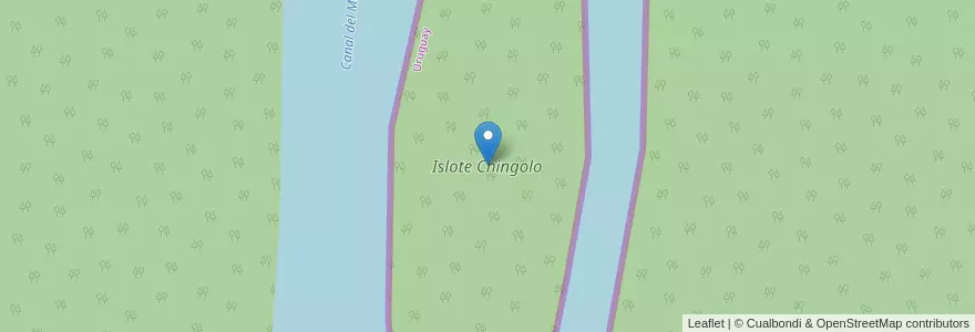 Mapa de ubicacion de Islote Chingolo en アルゼンチン, エントレ・リオス州, Departamento Uruguay, Distrito Potrero.