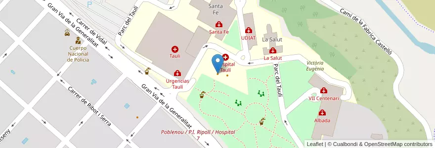 Mapa de ubicacion de iss en İspanya, Catalunya, Barcelona, Vallès Occidental, Sabadell.