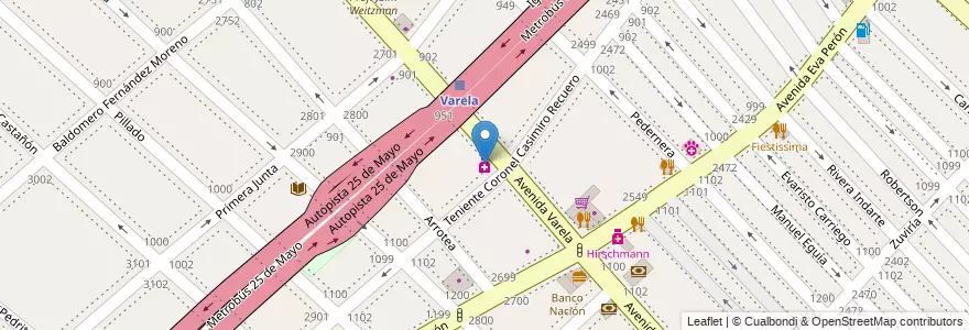 Mapa de ubicacion de Italiana, Flores en アルゼンチン, Ciudad Autónoma De Buenos Aires, Comuna 7, ブエノスアイレス.