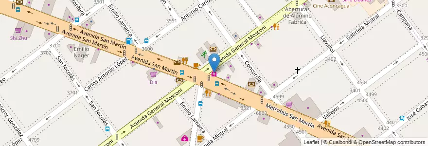 Mapa de ubicacion de Italiana, Villa Devoto en Аргентина, Буэнос-Айрес, Буэнос-Айрес, Comuna 11.