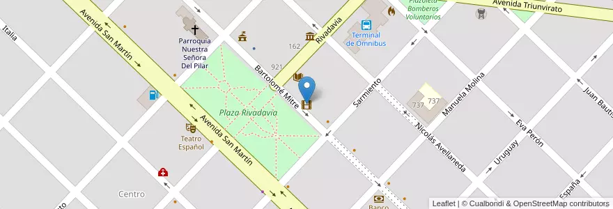 Mapa de ubicacion de Italiano en Arjantin, Buenos Aires, Partido De General Viamonte, Los Toldos.