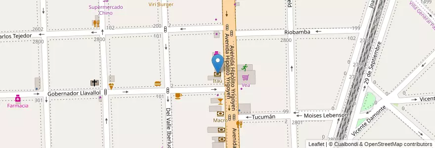 Mapa de ubicacion de Itaú en 阿根廷, 布宜诺斯艾利斯省, Partido De Lanús, Lanús Oeste.