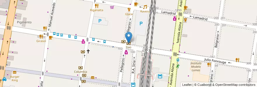 Mapa de ubicacion de Itaú en Arjantin, Buenos Aires, Partido De Lomas De Zamora, Lomas De Zamora.