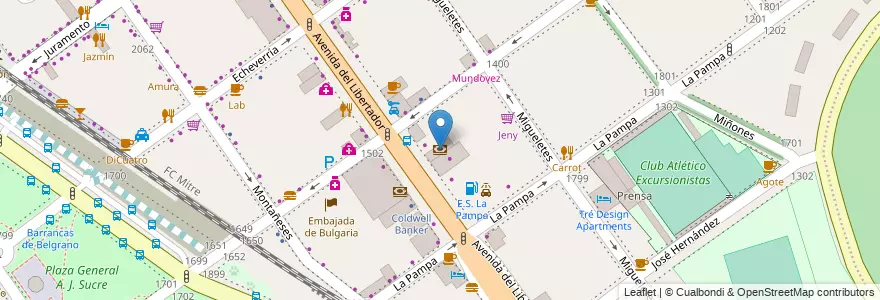 Mapa de ubicacion de Itaú, Belgrano en Argentinië, Ciudad Autónoma De Buenos Aires, Buenos Aires, Comuna 13.