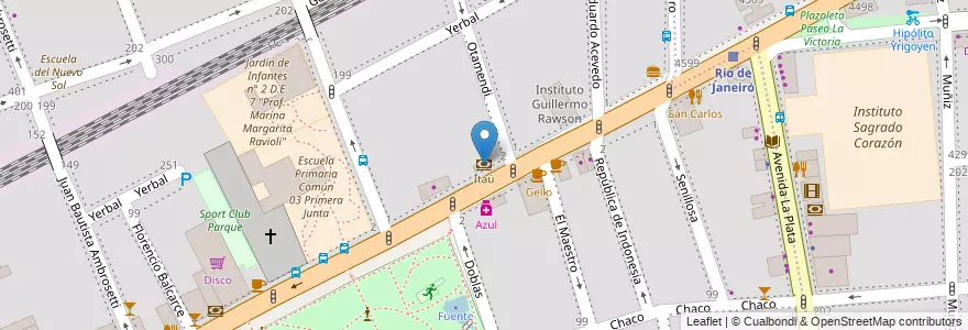 Mapa de ubicacion de Itaú, Caballito en الأرجنتين, Ciudad Autónoma De Buenos Aires, Buenos Aires, Comuna 6.