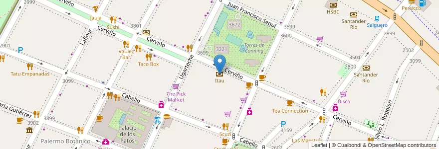 Mapa de ubicacion de Itau, Palermo en آرژانتین, Ciudad Autónoma De Buenos Aires, Buenos Aires, Comuna 14.