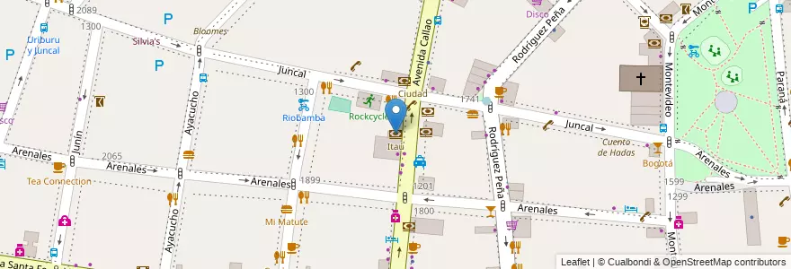 Mapa de ubicacion de Itaú, Recoleta en アルゼンチン, Ciudad Autónoma De Buenos Aires, Comuna 2, ブエノスアイレス.