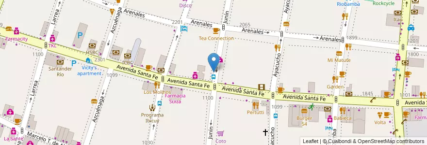 Mapa de ubicacion de Itaú, Recoleta en アルゼンチン, Ciudad Autónoma De Buenos Aires, Comuna 2, ブエノスアイレス.