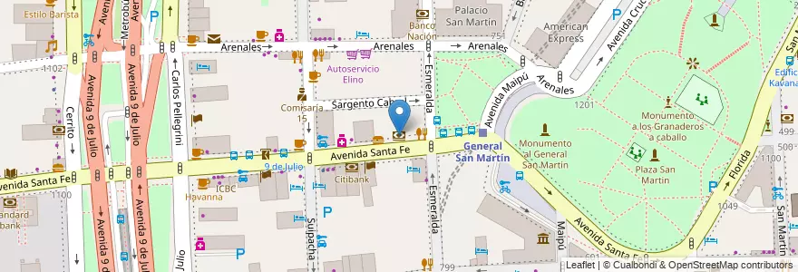 Mapa de ubicacion de Itaú, Retiro en الأرجنتين, Ciudad Autónoma De Buenos Aires, Comuna 1, Buenos Aires.