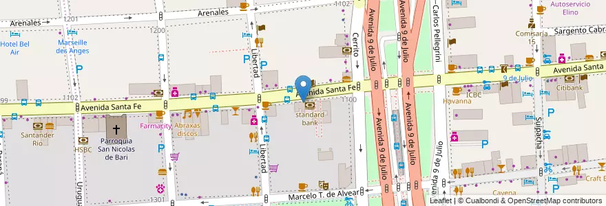 Mapa de ubicacion de Itaú, Retiro en アルゼンチン, Ciudad Autónoma De Buenos Aires, Comuna 1, ブエノスアイレス.