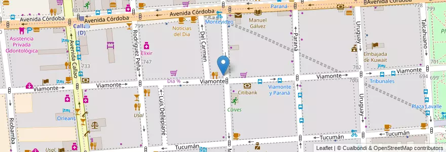 Mapa de ubicacion de Itaú, San Nicolas en Argentinien, Ciudad Autónoma De Buenos Aires, Comuna 1, Buenos Aires.