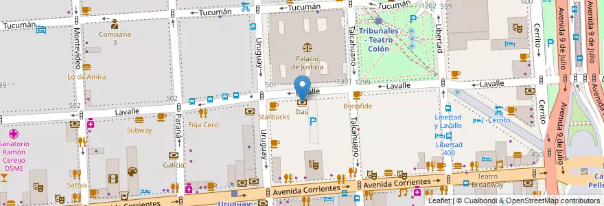 Mapa de ubicacion de Itaú, San Nicolas en الأرجنتين, Ciudad Autónoma De Buenos Aires, Comuna 1, Buenos Aires.