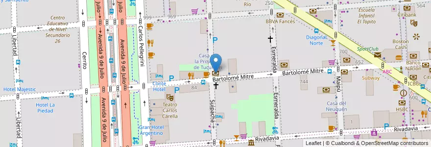 Mapa de ubicacion de Itaú, San Nicolas en 阿根廷, Ciudad Autónoma De Buenos Aires, Comuna 1, 布宜诺斯艾利斯.