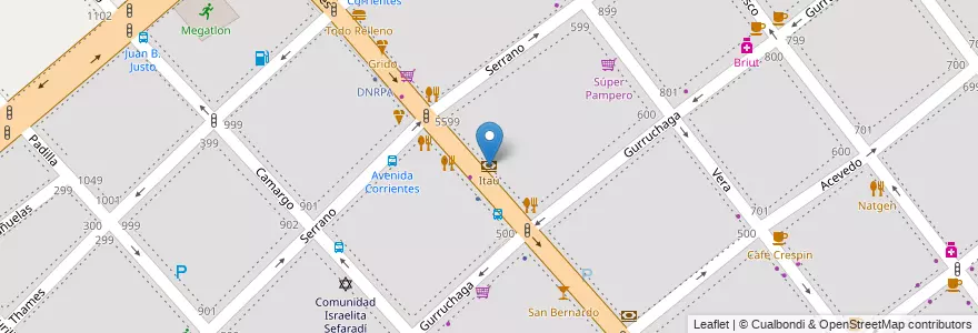 Mapa de ubicacion de Itaú, Villa Crespo en アルゼンチン, Ciudad Autónoma De Buenos Aires, ブエノスアイレス, Comuna 15.